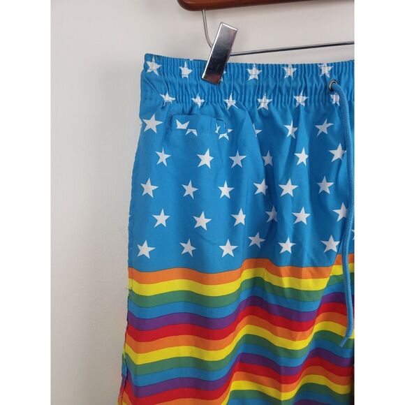 Free Planet Swim Trunks XL Mens Mesh Lined Multicolor Pockets Swim Bottoms - Picture 3 of 7